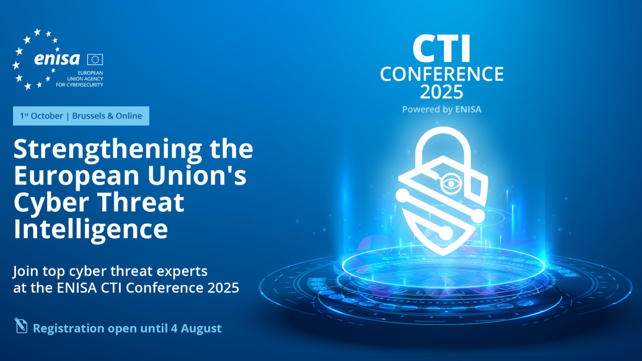 bluen background image with ENISA conference title and logo