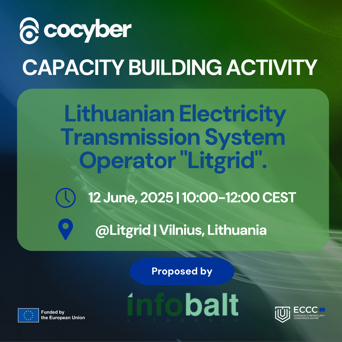 Invitation to June 12 (2025) Capacity Building event in Vilnius at Litgrid