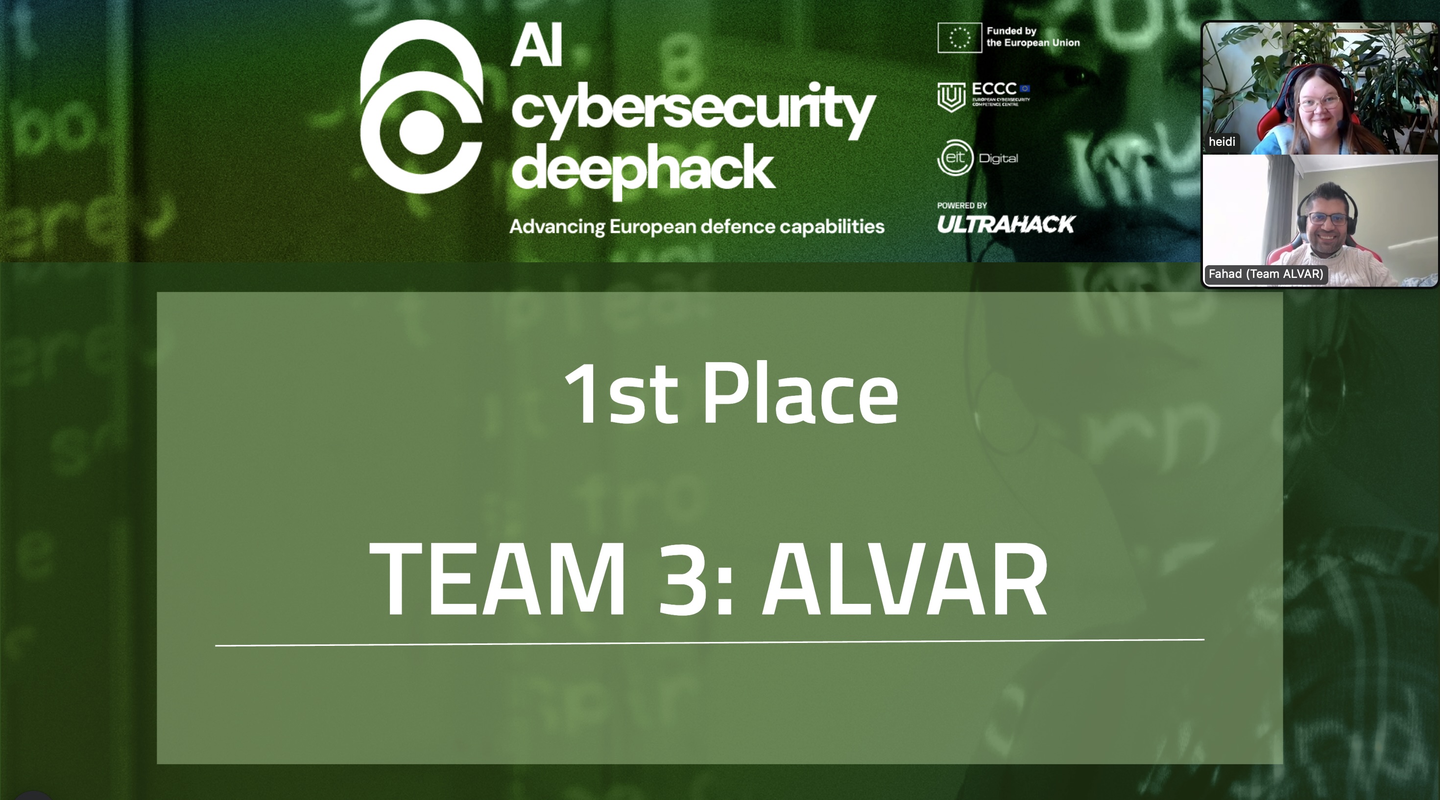 Photo of the winners, Team 3: ALVAR