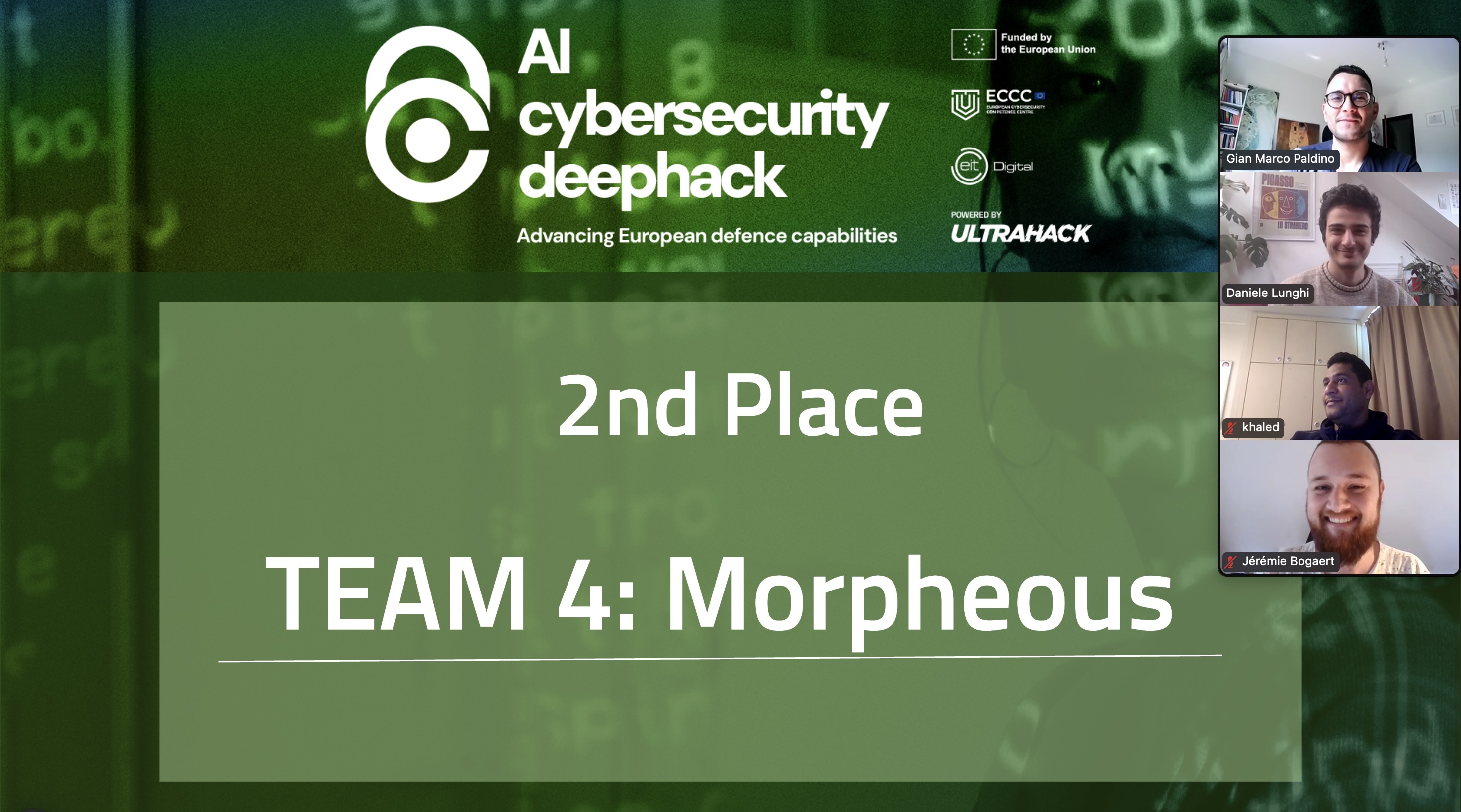 Photo of the second place, Team 4: MORPHEOUS