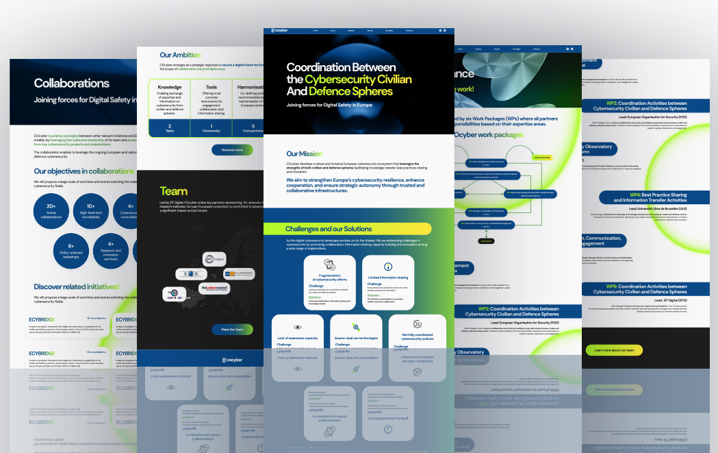 Different pictures showing the website mockup