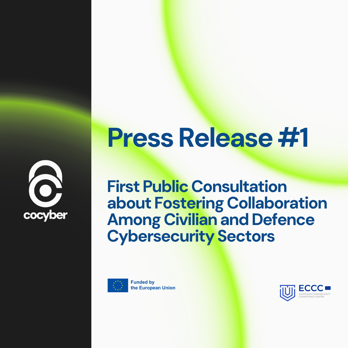 Image including the logo of COcyber and 'Press Release #1', as well as a description