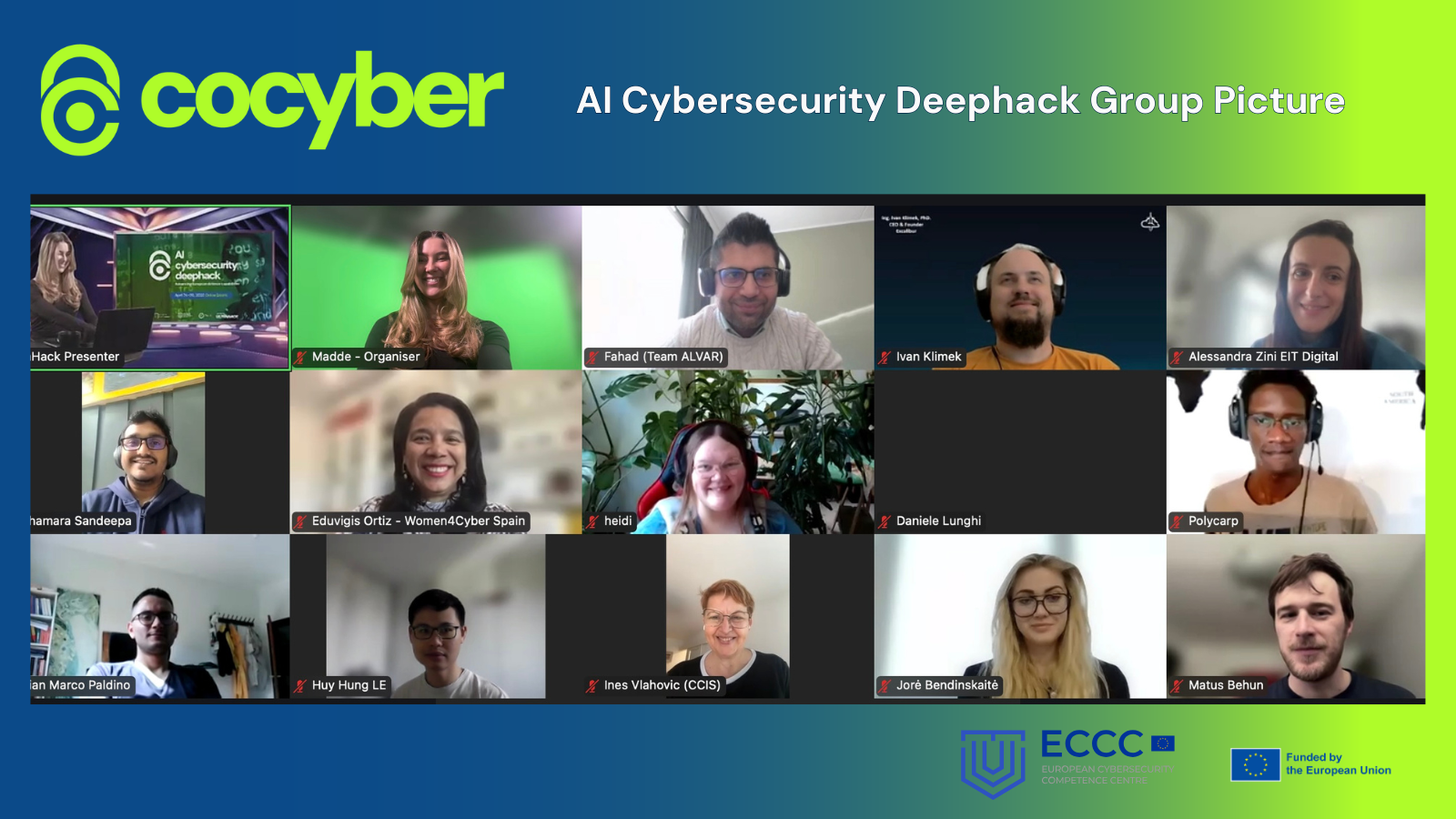 Virtual Group Photo from the event, including the COcyber logo